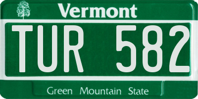 VT license plate TUR582