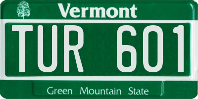 VT license plate TUR601