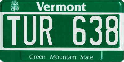 VT license plate TUR638