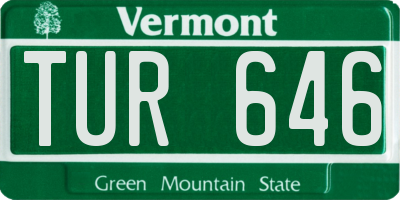 VT license plate TUR646