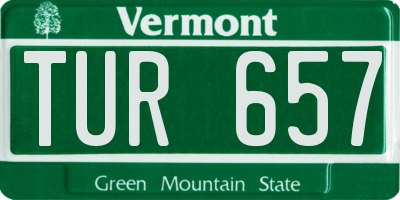 VT license plate TUR657