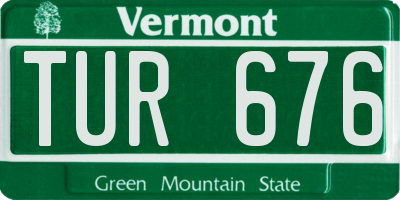 VT license plate TUR676