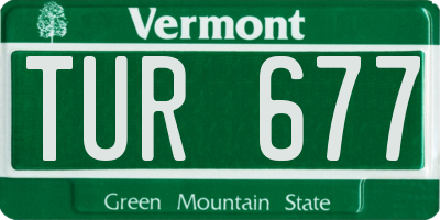 VT license plate TUR677