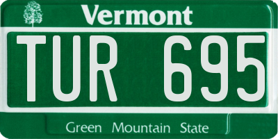 VT license plate TUR695