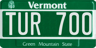 VT license plate TUR700
