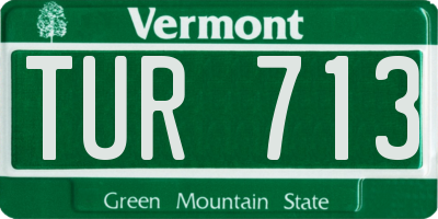 VT license plate TUR713