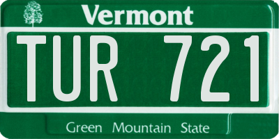 VT license plate TUR721