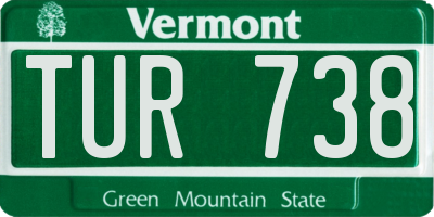 VT license plate TUR738