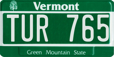 VT license plate TUR765