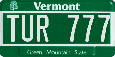 VT license plate TUR777