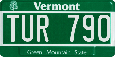 VT license plate TUR790