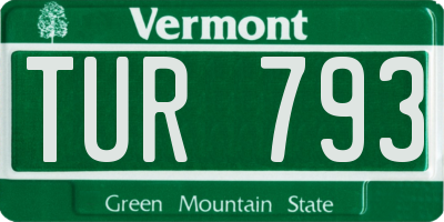 VT license plate TUR793