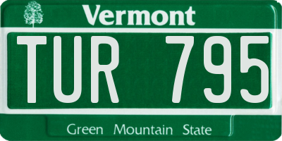VT license plate TUR795