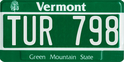 VT license plate TUR798