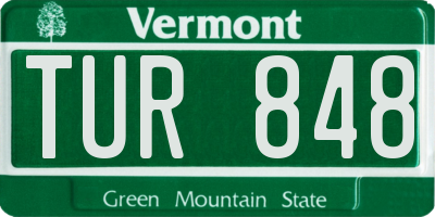 VT license plate TUR848
