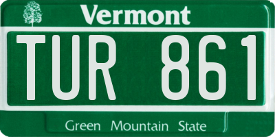 VT license plate TUR861