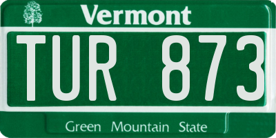 VT license plate TUR873