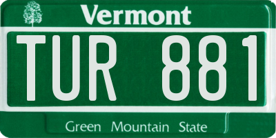 VT license plate TUR881