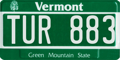 VT license plate TUR883
