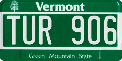 VT license plate TUR906