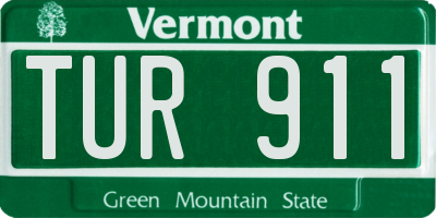 VT license plate TUR911