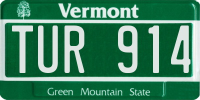 VT license plate TUR914