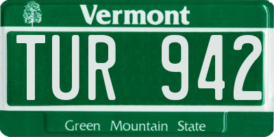 VT license plate TUR942