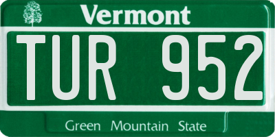 VT license plate TUR952