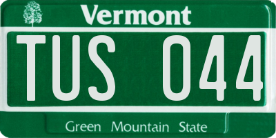 VT license plate TUS044