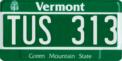 VT license plate TUS313