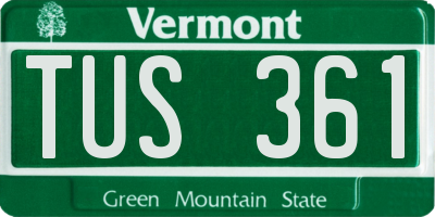 VT license plate TUS361
