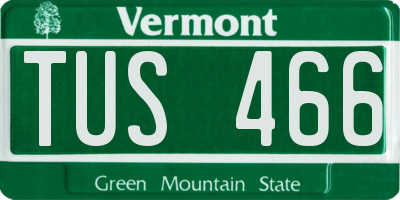 VT license plate TUS466