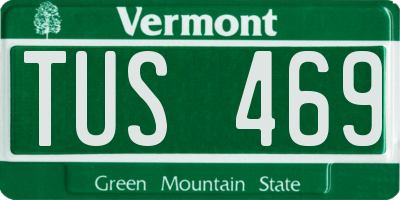 VT license plate TUS469