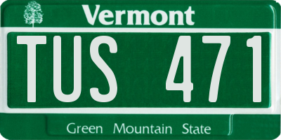 VT license plate TUS471