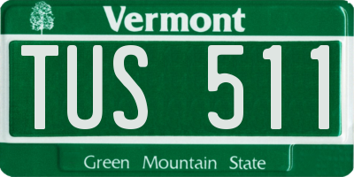 VT license plate TUS511