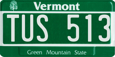 VT license plate TUS513