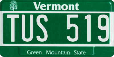 VT license plate TUS519