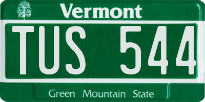 VT license plate TUS544