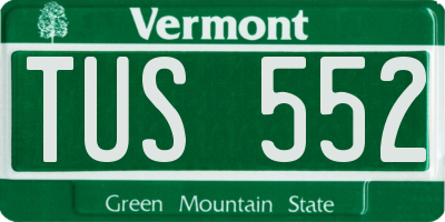 VT license plate TUS552