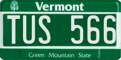 VT license plate TUS566