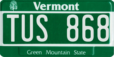 VT license plate TUS868