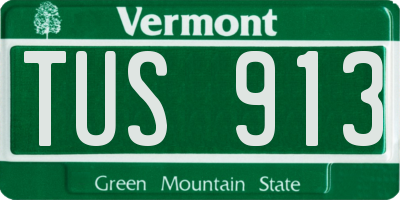 VT license plate TUS913