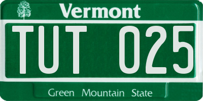 VT license plate TUT025