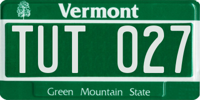 VT license plate TUT027