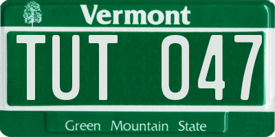 VT license plate TUT047