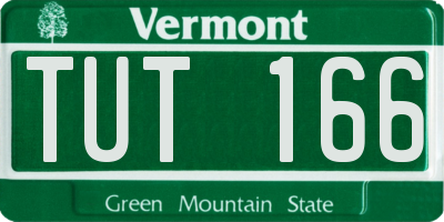 VT license plate TUT166