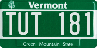 VT license plate TUT181