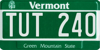VT license plate TUT240