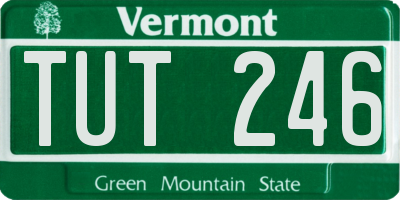 VT license plate TUT246
