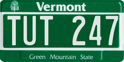 VT license plate TUT247